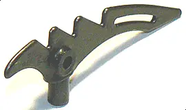 Pearl Dark Gray Minifigure, Weapon Crescent Blade, Serrated with Bar