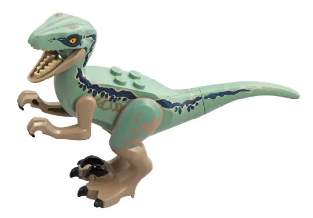 Dark Tan Dinosaur Raptor / Velociraptor with Sand Green Back (Jurassic World Blue)