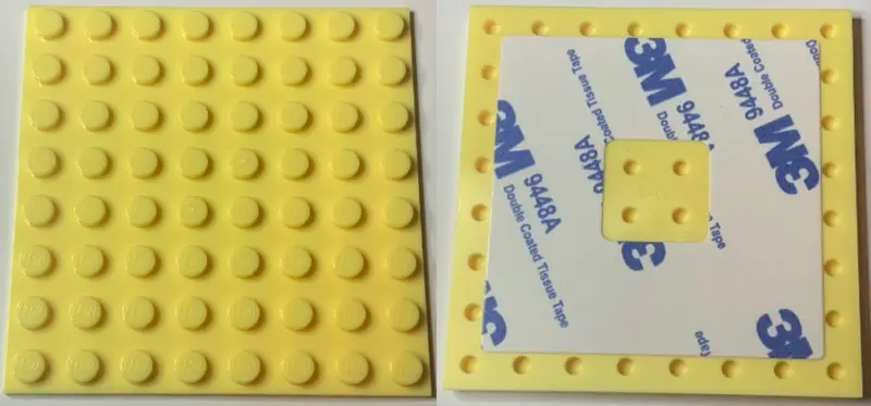 Bright Light Yellow Plate, Modified 8 x 8 with Double-Sided Adhesive Tape on Back