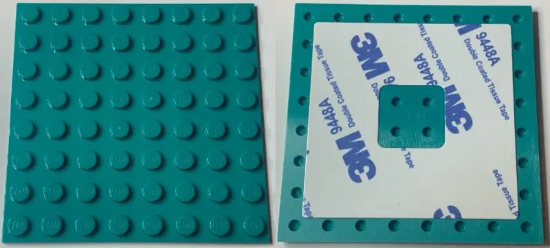 Dark Turquoise Plate, Modified 8 x 8 with Double-Sided Adhesive Tape on Back