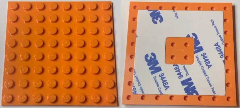 Orange Plate, Modified 8 x 8 with Double-Sided Adhesive Tape on Back