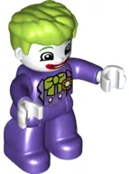 Duplo Figure Lego Ville, The Joker, Dark Purple Legs and Top, White Hands, White Head, Red Lips, Lim