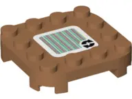 Medium Nougat Plate, Modified 4 x 4 with Rounded Corners and 4 Feet with Super Mario Scanner Code 2 