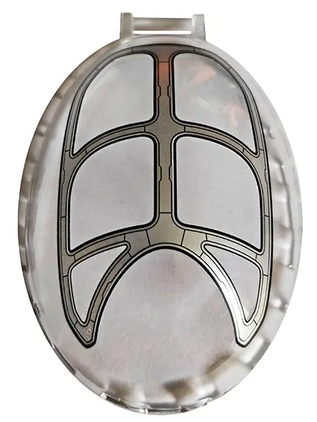 Trans-Clear Windscreen 8 x 6 x 2 1/3 Bubble Canopy with Bar Handle with Silver Frame Pattern, 6 Sect