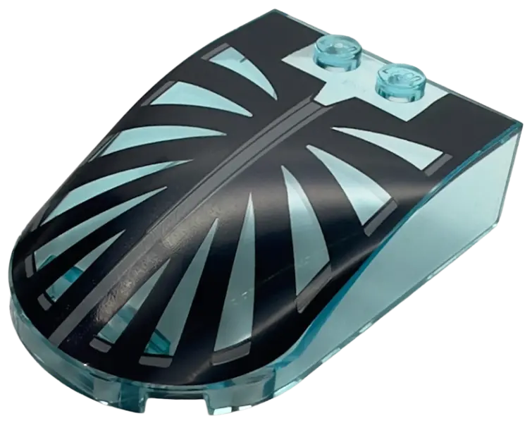 Blue Windscreen 6 x 4 x 1 1/3 Canopy Straight Sides with Black Radiating Stripes and Dark Bluish Gra