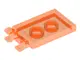 Trans-Neon Orange Tile, Modified 2 x 3 with 2 Open O Clips