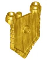 Pearl Gold Minifigure, Shield Pentagonal with Grooved Edges