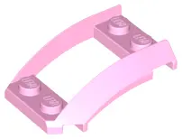 Bright Pink Wedge 4 x 3 Open with Cutout and 4 Studs