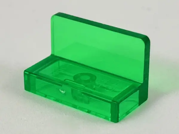 Trans-Green Panel 1 x 2 x 1 with Rounded Corners