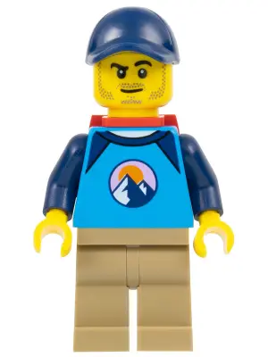 Go-To Gary - Dirt Bike Rider, Male, Dark Azure and Dark Blue Shirt with Mountains, Dark Tan Legs, Da