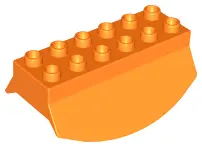 Orange Duplo, Brick 2 x 6 Lower Flap Extensions