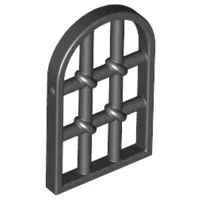 Black Pane for Window 1 x 2 x 2 2/3 Twisted Bar with Rounded Top