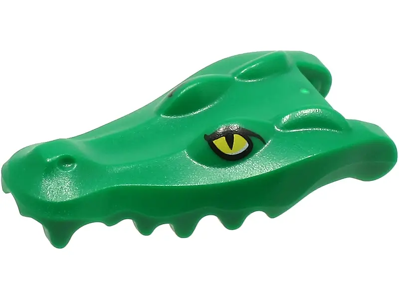 Green Alligator / Crocodile Head Jaw Upper with Yellow Eyes without White Glints Pattern