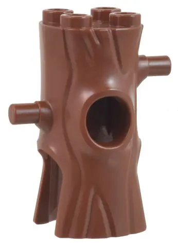 Reddish Brown Minifigure, Headgear Head Cover, Costume Tree Trunk