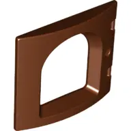 Reddish Brown Duplo Door / Window Pane 1 x 4 x 3 Curved Front with Rounded Pane