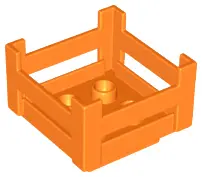 Orange Duplo Container Wooden-Style Crate