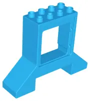 Dark Azure Duplo Door / Window Frame 2 x 8 x 5 with Wide Sloped Base