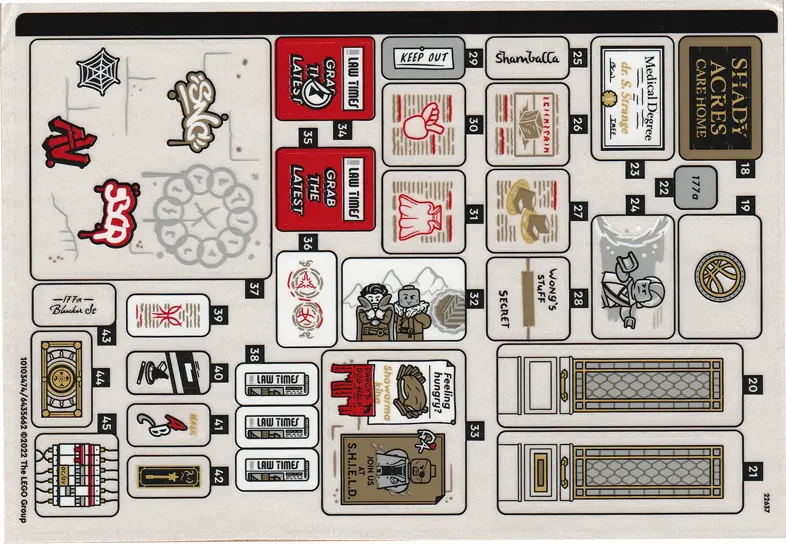 Sticker Sheet for Set 76218, Sheet 2 - (10103474/6435662)
