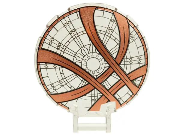 Trans-Clear Dish 6 x 6 Inverted with Bar Handle with Sanctum Sanctorum Window with Seal of the Visha