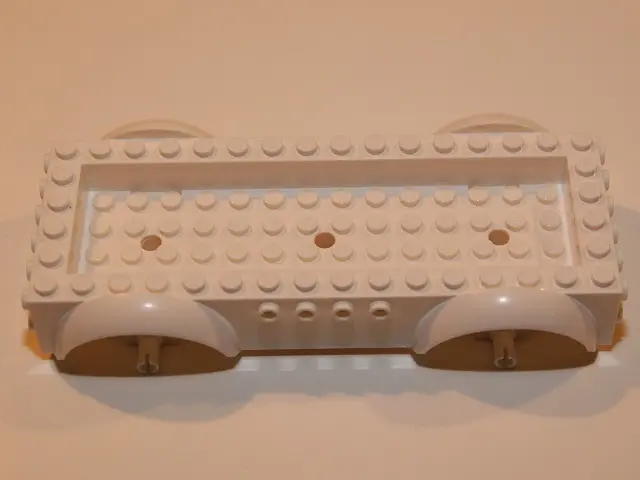 White Vehicle, Base 8 x 16 x 2 1/2 with Mudguards Raised, 4 x 14 Recessed Center with 3 Holes, and (