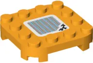 Bright Light Orange Plate, Modified 4 x 4 with Rounded Corners and 4 Feet with Super Mario Scanner C