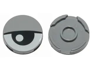 Light Bluish Gray Tile, Round 2 x 2 with Bottom Stud Holder with Eye and Eyelid Pattern