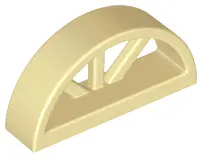Tan Window 1 x 4 x 1 2/3 with Spoked Rounded Top