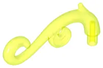 Trans-Neon Green Plant Stem, Curved with Bar, Thorns, and Swirls