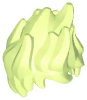 Yellowish Green Minifigure, Hair Tousled and Spiked Up Very High