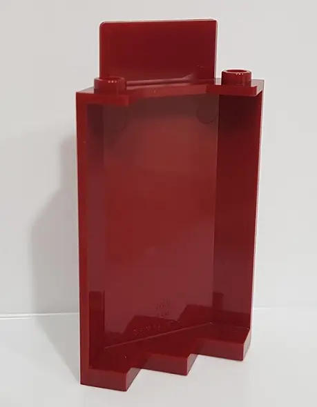 Dark Red Panel 3 x 3 x 6 Corner Wall without Bottom Indentations