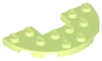 Yellowish Green Plate, Round Half 3 x 6 with 1 x 2 Cutout