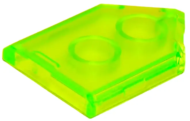 Trans-Bright Green Tile, Modified 2 x 3 Pentagonal