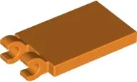 Orange Tile, Modified 2 x 3 with 2 Open O Clips