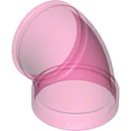Trans-Dark Pink Cylinder Tube, Curved 45 degrees