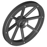 Black Wheel Wagon Large 33mm D., Hole Notched for Wheels Holder Pin