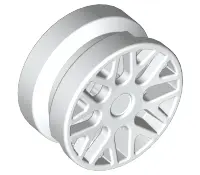 White Wheel 11mm D. x 6mm with 8 'Y' Spokes