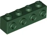 Dark Green Brick, Modified 1 x 4 with Studs on Side