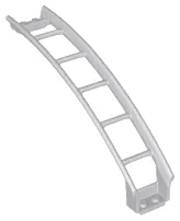 Light Bluish Gray Train, Track Roller Coaster Ramp Large Upper Part, 6 Bricks Elevation