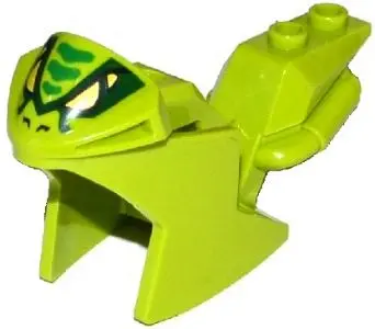 Lime Motorcycle Fairing, Racing (Sport) Bike with Snake Face Pattern