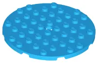 Dark Azure Plate, Round 8 x 8 with Hole