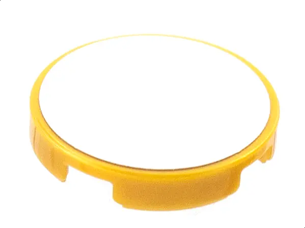Pearl Gold Tile, Round 2 x 2 with Bottom Stud Holder with Chrome Silver Mirror Pattern (Sticker) - S