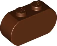 Reddish Brown Brick, Modified 1 x 3 with Round Ends
