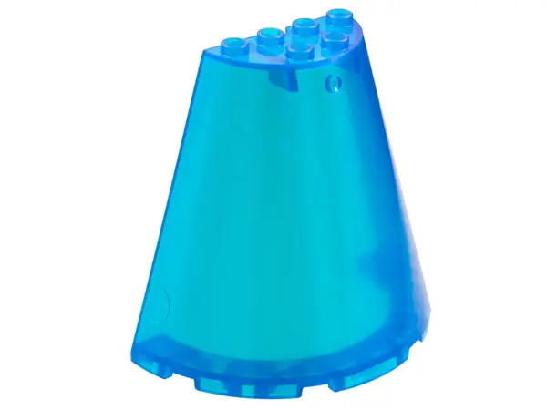 Satin Trans-Dark Blue Cone Half 8 x 4 x 6