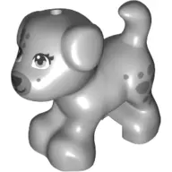 Light Bluish Gray Dog, Friends Style, Puppy, Standing with Black Nose and Mouth, Dark Bluish Gray Mu