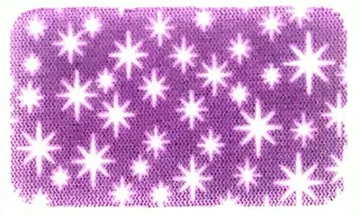 Medium Lavender Cloth Carpet Rug 4 x 6 with White Stars Pattern