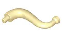 Tan Elephant Tail / Trunk with Bar End - Short Curved Tip