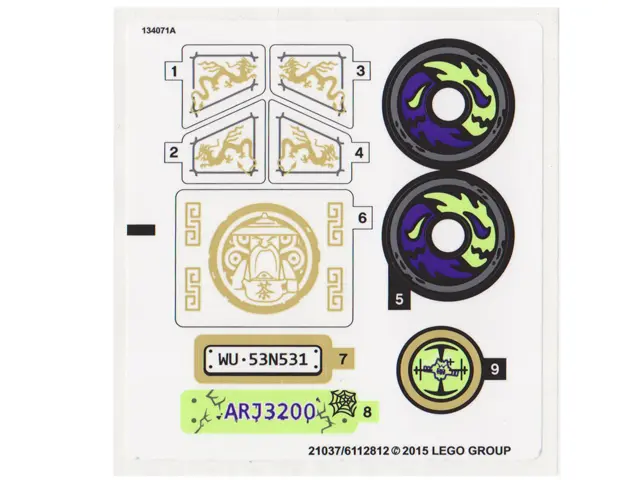 Sticker Sheet for Set 70734 - (21037/6112812)