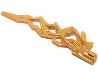 Pearl Gold Hero Factory Weapon Accessory, Flame / Lightning Bolt with Axle Hole