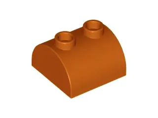 Dark Orange Slope, Curved 2 x 2 Double with 2 Hollow Studs
