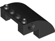 Black Slope, Curved 4 x 4 x 2 with 4 Studs and Pin Holes